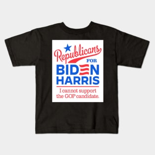 Republicans For Biden, I can't support the GOP candidate Kids T-Shirt